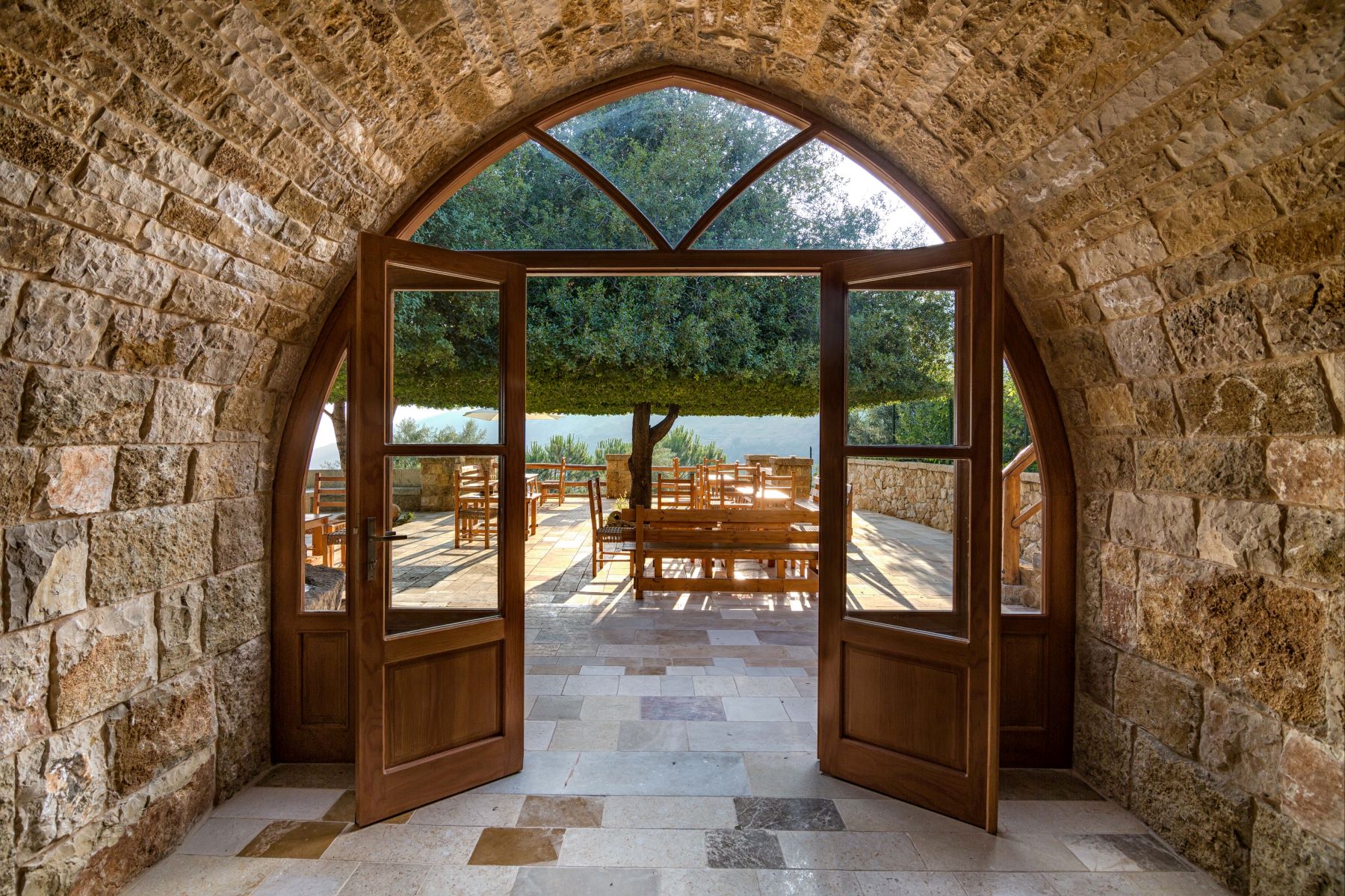 Stone arch ceiling